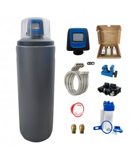 Adoucisseur d'Eau Tactile 25L Fleck 5800 XTR Fabriqué En France Avec Kit D'installation Complet