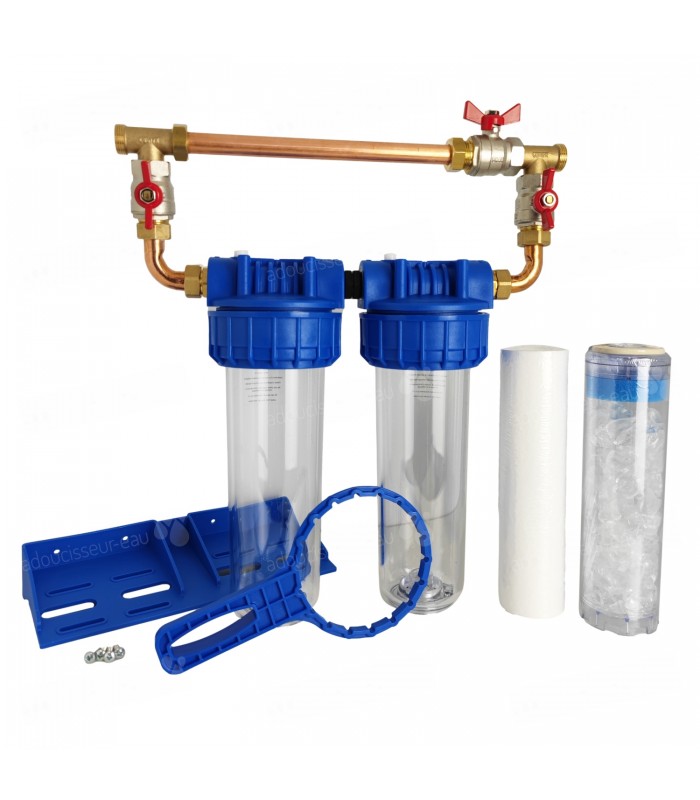 Remplacement de filtres polyphosphates par un adoucisseur d'eau dans une  cave au Mans (72)